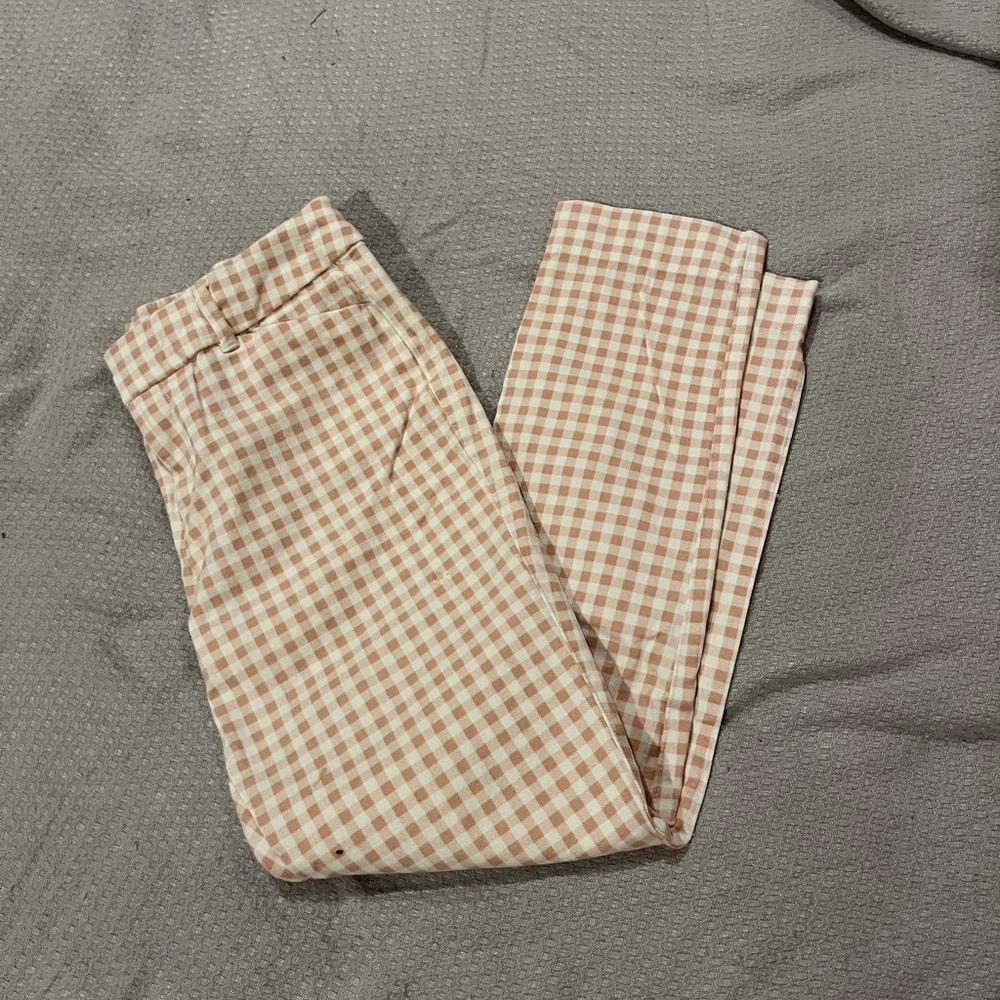 Old navy pixie pants - gingham print / picnic design work pants